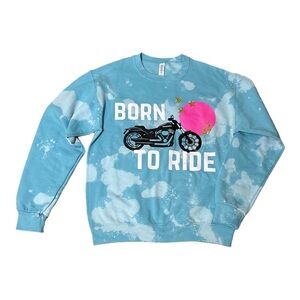 Blue 'Born to Ride' Graphic Sweatshirt